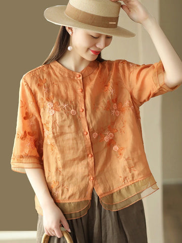 Embroidered Sunset Top Tunic