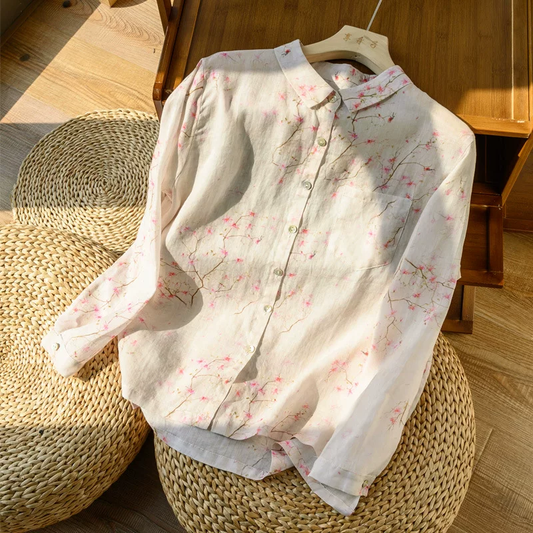 Blossom Whisper Linen Shirt